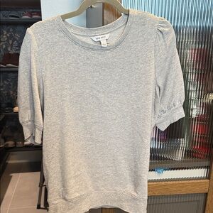 Nine West Light Gray Puff Sleeve Top